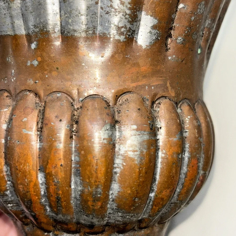 Antique Middle Eastern Egyptian Solid Copper Vase